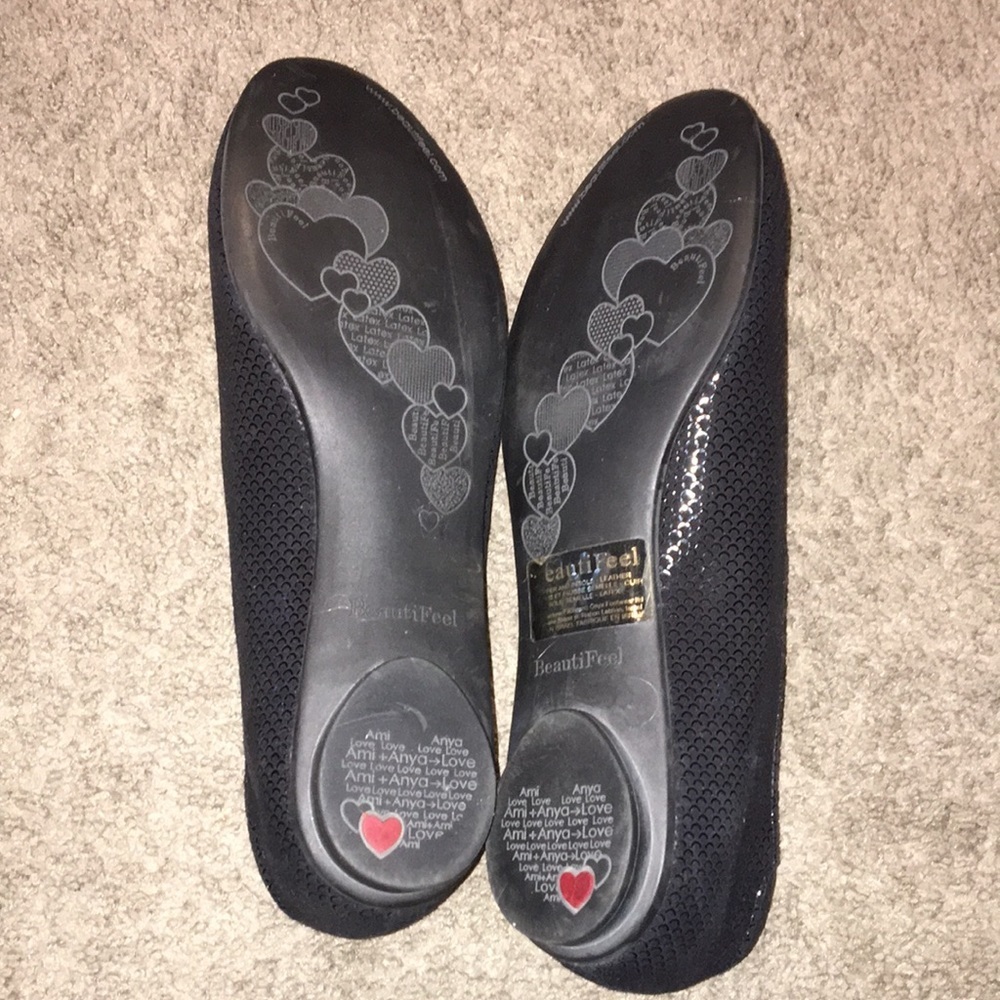 BeautiFeel Black Jolie Shiny Scale Print  Suede Slip On Leather Flats - Picture 8 of 10